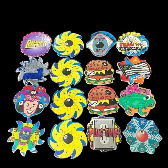 POGS Vintage 90s Milk Caps Set of 16 Irregular Shapes Collectible Game - Picture 1 of 6